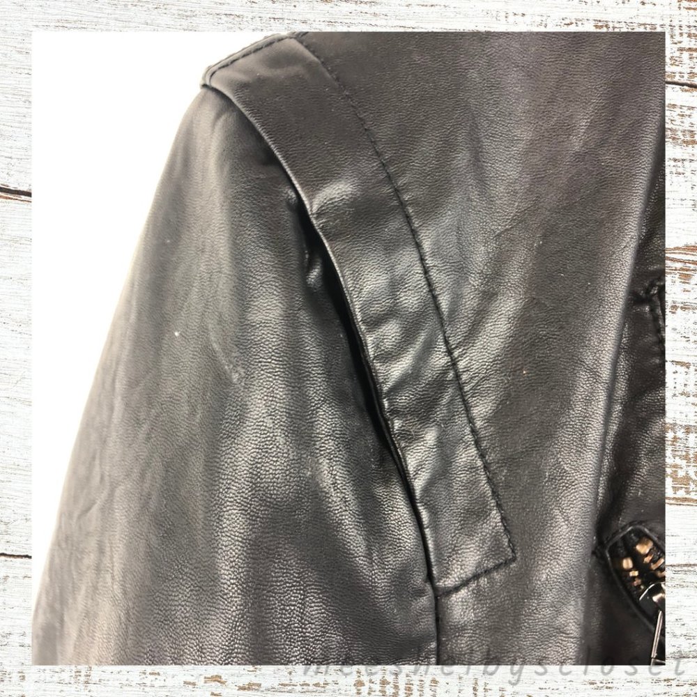 BLANK NYC Vegan Leather Black Moto Jacket Large - Picture 5 of 8